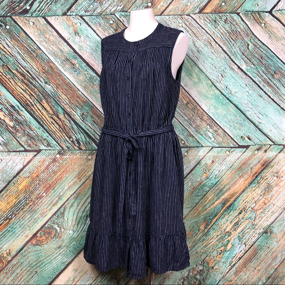 D6 - Universal Thread | Navy Button Down Pin Stri… - image 1